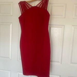 Red fitted dress